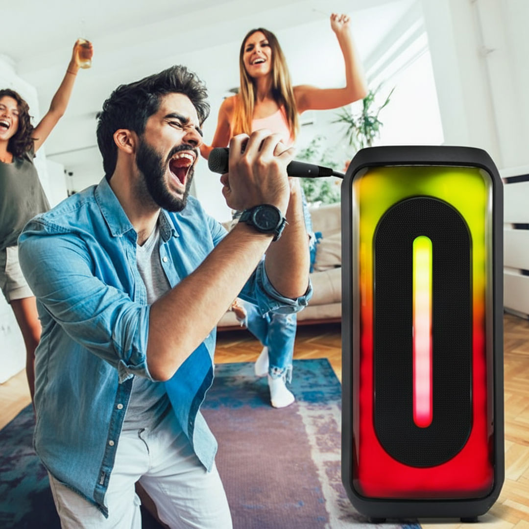 Parlante Inalámbrico BT-2421 Micrófono BT 5.3 AUX USB LED RGB | Brumako