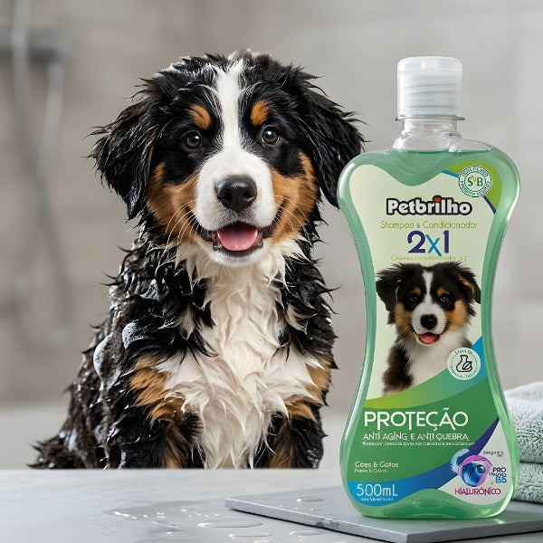 Shampoo y Acondicionador 2 en 1 Neutro Petbrilho de 500 Ml. | Brumako