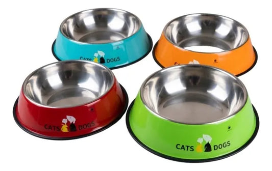 Plato de Comida para Mascotas de Acero Inoxidable de 38 Cms.