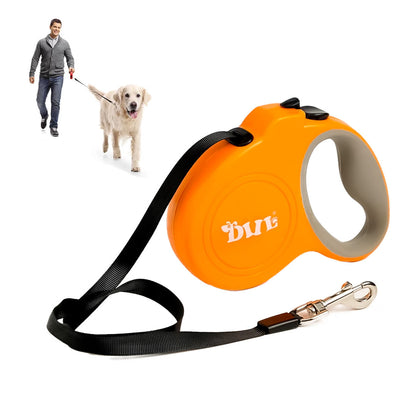Correa Extensible para Mascotas Mango de Goma 4 Metros Naranja | Brumako