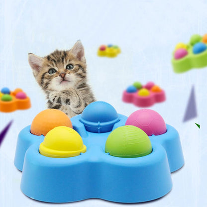 Plato interactivo forma petalo para mascotas azul