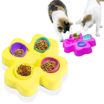 Plato interactivo forma petalo para mascotas Amarillo | Brumako