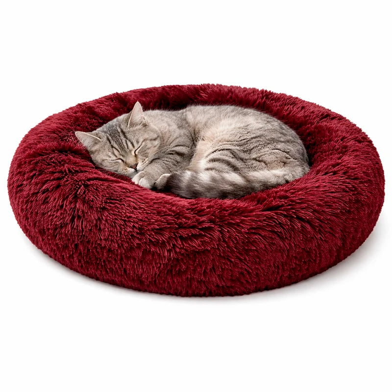 Cama Antiestrés de Felpa Peluda para Mascotas de 60 Cms