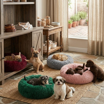 Cama Antiestrés de Felpa Peluda para Mascotas de 60 Cms | Brumako