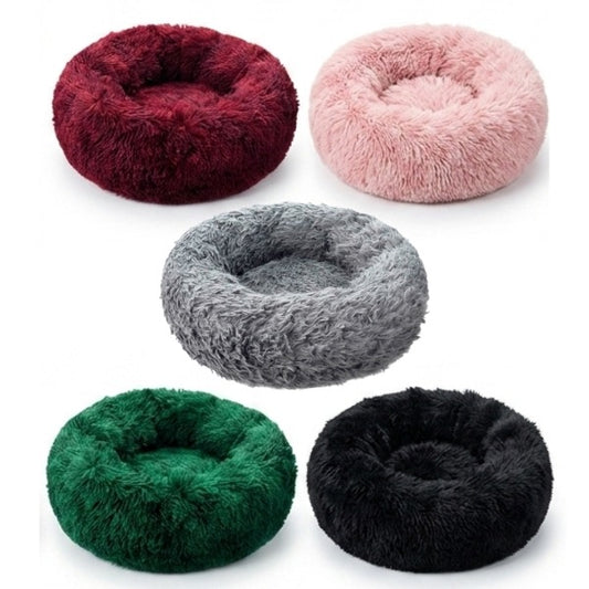 Cama Antiestrés de Felpa Peluda para Mascotas de 60 Cms