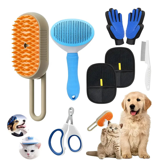 Kit  Deslanador Gato Perro Peine Mascota Masajeador | Brumako