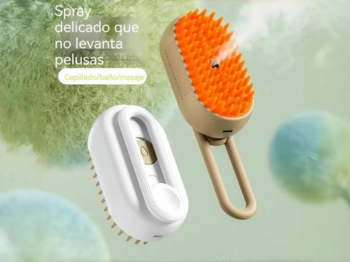 Cepillo de Vapor Masaje para Mascotas con Carga USB-C