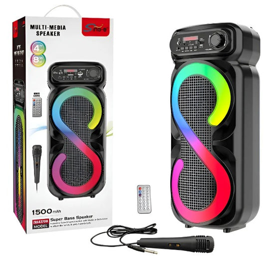 Parlante con Micrófono y Control Remoto Sing-e Modelo ZQS4 | Brumako